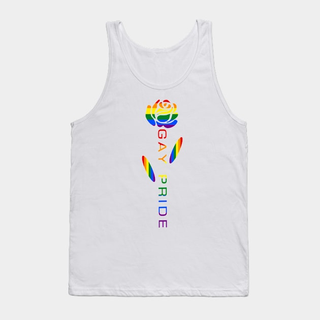 Gay Pride Flag Rose Flower Tank Top by AuntieShoe